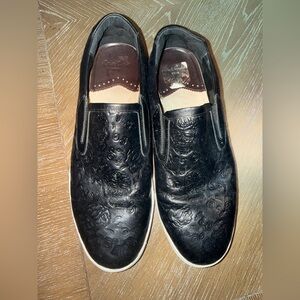 Robert Graham Shoes SZ 11 Sneakers Rider RG5667S Men's Black Leather Lifestyle